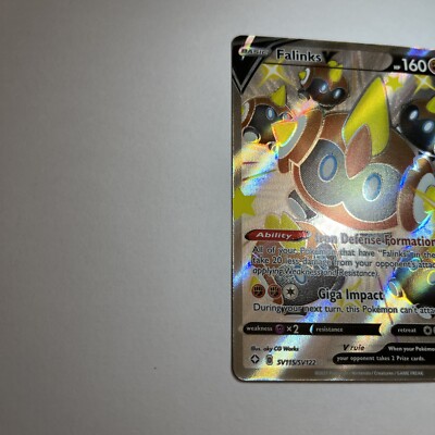 shiny falinks pokemon card TCG Rare Shining Fates Vault Holo SV074/SV122 [Colorless][Colorless] Team Attack 30 This attack does 30 damage for each of your Benched Pokemon that has Falinks in its name. Falinks 2021 Sword & Shield: