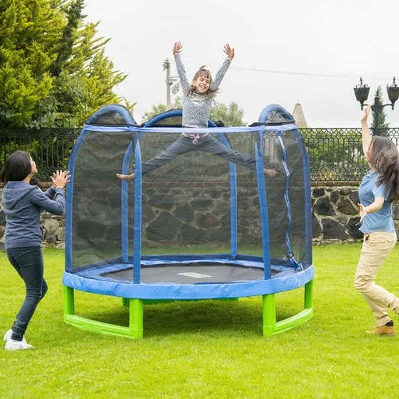 7-Foot My First Trampoline Hexagon (Ages 3-10) for Kids, Blue