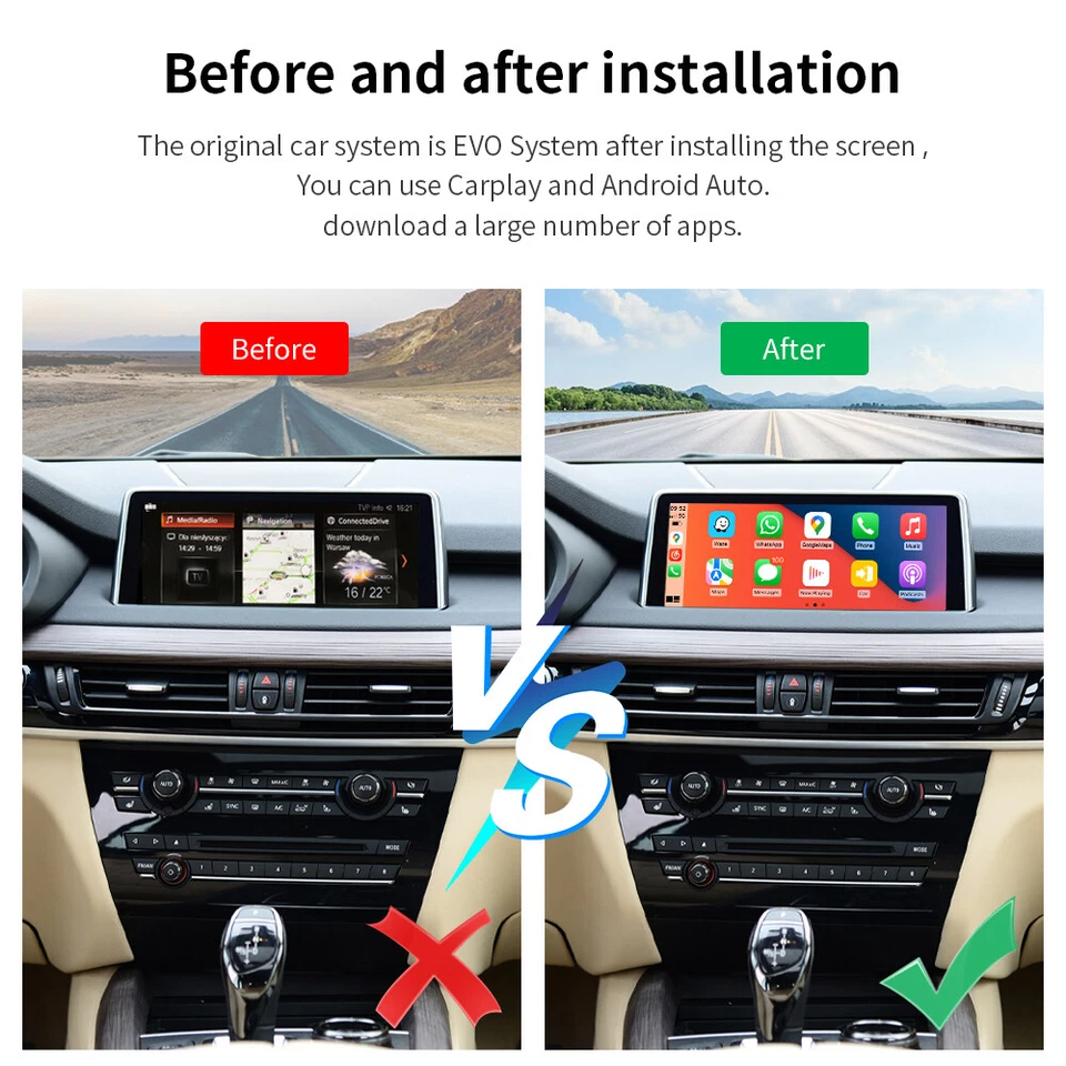 Para BMW X1 F48 X5 F15 F85 F16 F86 EVO Inalámbrico CarPlay Android Kit de Reequipamiento Automático Foto 3 de 4