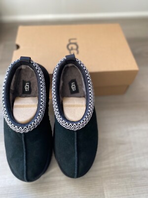 Women's Shoes UGG TAZZ Platform Suede Slippers 1122553 size 8W Black