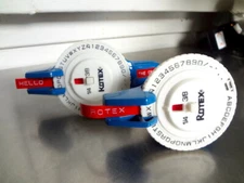 2 Vintage Rotex Mini Label Maker Embosser Lot of Two 1/4" & 3/8" Work Great 