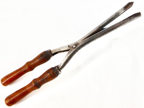Antique Hair Curling Crimp Steampunk Wood Handles Iron Tubes with Bullet Tip - Bild 7 von 12