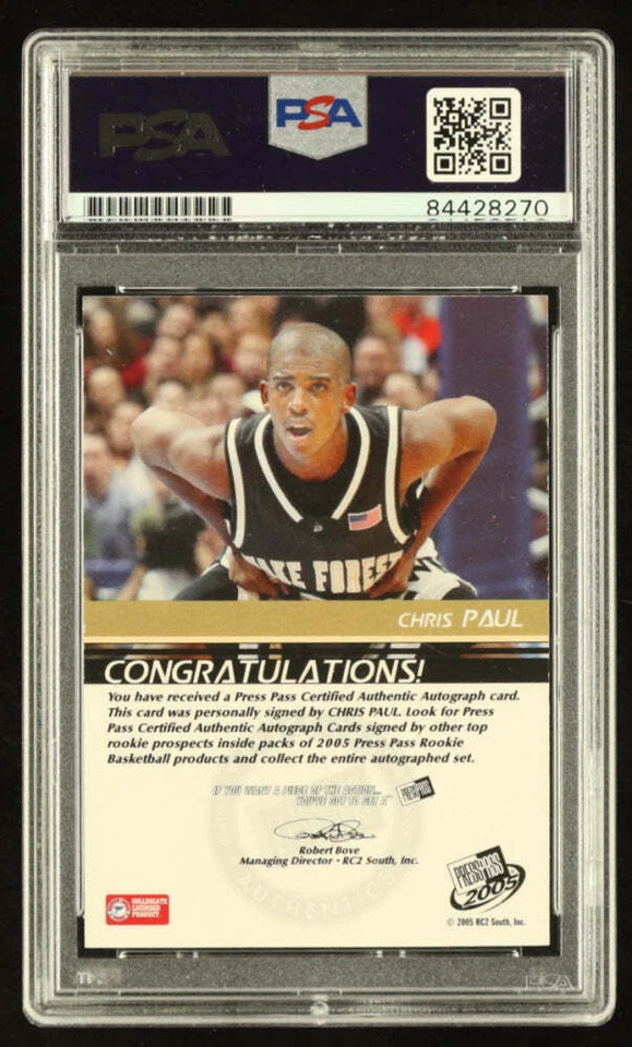 Autógrafos Chris Paul 2005 Press Pass #CP RC - Autógrafo calificado (PSA 9) - Novato Foto 2 de 2