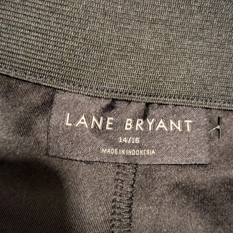 Leggings Lane Bryant Plus 14 16 1X Negro Brillante Aspecto Cuero Brillante Foto 2 de 3