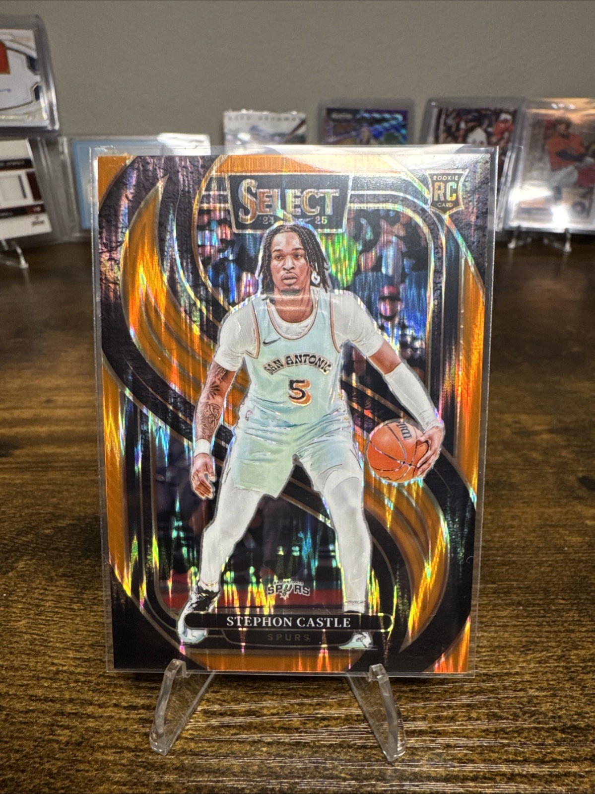 2024 Panini Select Stephon Castle Orange Flash Prizm Premier Level #175