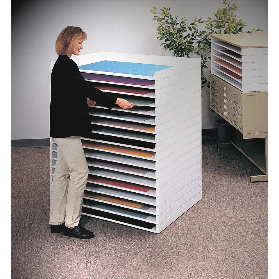 Bandejas Apilables Safco 40 lb Capacidad 39"x26"x3" Blanco 4897 Foto 2 de 2