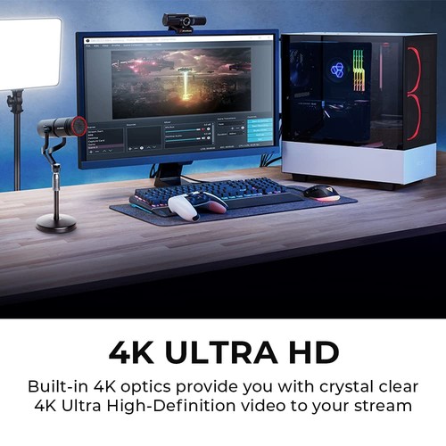 AVerMedia Live Streamer CAM 513-4K 30 fps UHD, Ultra Wide Angle Webcam with - 第 4/13 張圖片