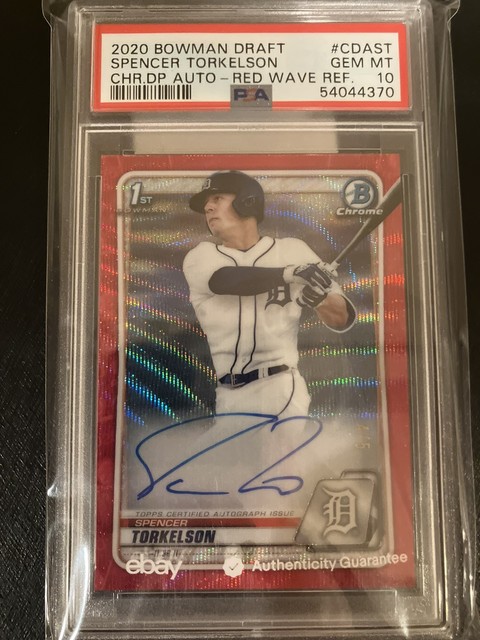 SPENCER TORKELSON 1st Bowman Red Wave Refractor Auto 4/5 PSA 10-Pop 1