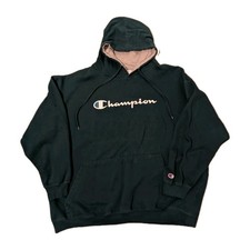 Champion Hoodie Mens 3XLT Green Pullover Spell Out Logo Sweatshirt Big Tall Size