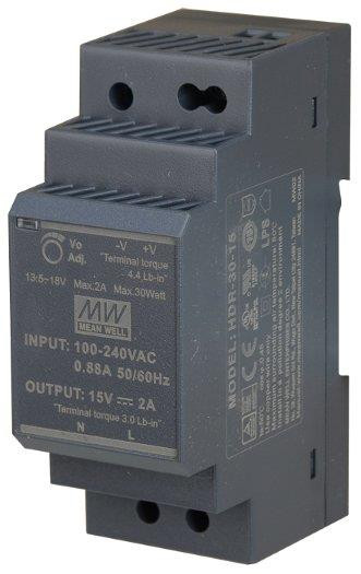APL Mean Well HDR 30 15 30W 15V 2A alimentatore guida DIN RAIL