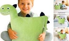 Kids DinoPlush Pillow Cute Bedroom Decor Throw Pillow Movie Dino Green