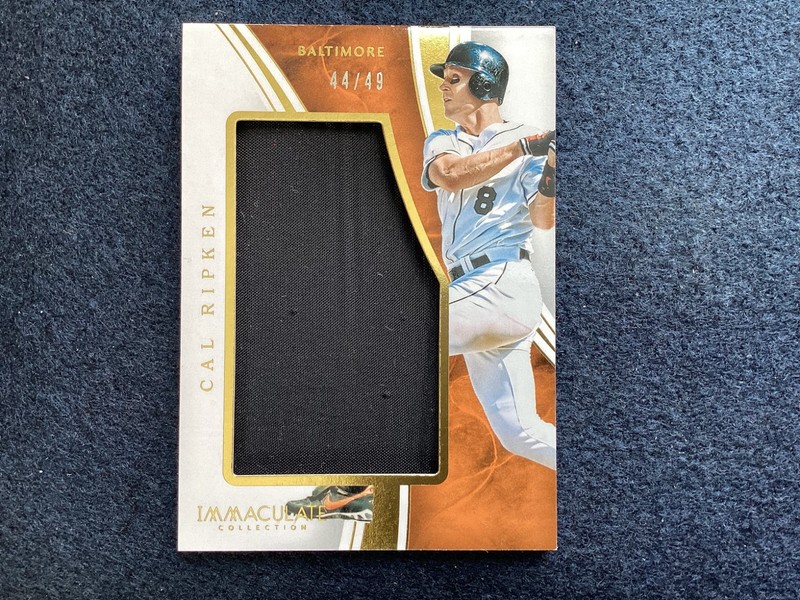 2016 Panini Immaculate Cal Ripken Game Worn Material #44/49 Baltimore Orioles