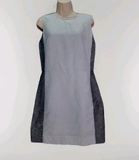 Gap Dress Womens 6 Blue Colorblock Linen Cotton Sheath Workwear Office