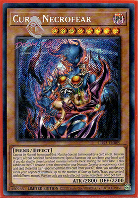 Yugioh! Curse Necrofear LDS3-EN009 (SCR) 1st Ed ''Destiny Board Support''