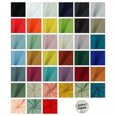 Canvas Uni Meterware Stoff 100% Baumwolle 39 Farben Dekostoff oeko Taschen Tex