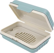 Leakproof Travel Soap Case with Lid and Removable Drain Tray - Portable Bar Soap
