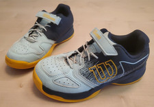 blaue WILSON Kinder Tennisschuhe für Asche Kinder Sneaker in Grösse 33 (US 1,5)