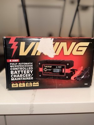 Viking 4 Amp Fully Automatic Microprocessor-Controlled Battery Charger 63350 NOB