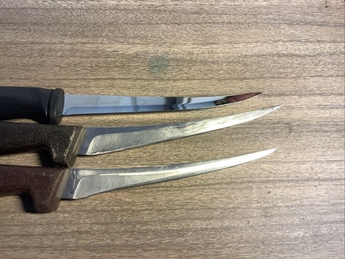 Lot Of 6” Skimming Knives-2 Vintage Chicago Cutlery 744M & 6” Fiskars W/Seath - Picture 9 of 9