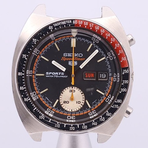 Working Seiko AT 6139 6030 5 Sports Speed Timer Chrono Black D...