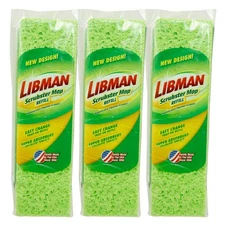 Libman Scrubster Mop Refill Pack, Three #3105 Refills Extra-Absorbent, Cellul...