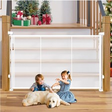 42" Extra Tall Retractable Baby Gates Dog Gate for Stairs, 55" Wide Mesh Baby...