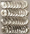 ROLL (40) 1940 WASHINGTON QUARTERS “STUNNING GEMS” BU UNCIRCULATED 90% SILVER