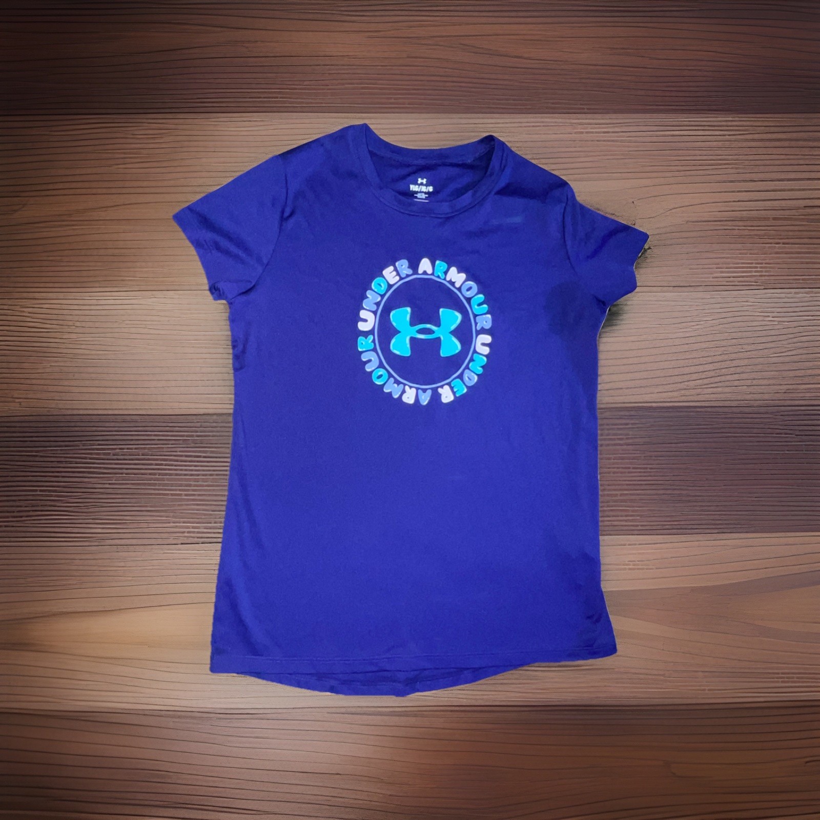 Under Armour Girls Loose Logo Purple T-Shirt Crew Neck Short Sleeve YLG/16/G