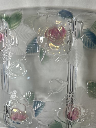 Vintage Mikasa Studio Nova Festive Flower Divided Relish Tray Frosted Glass Rose - Picture 12 of 17