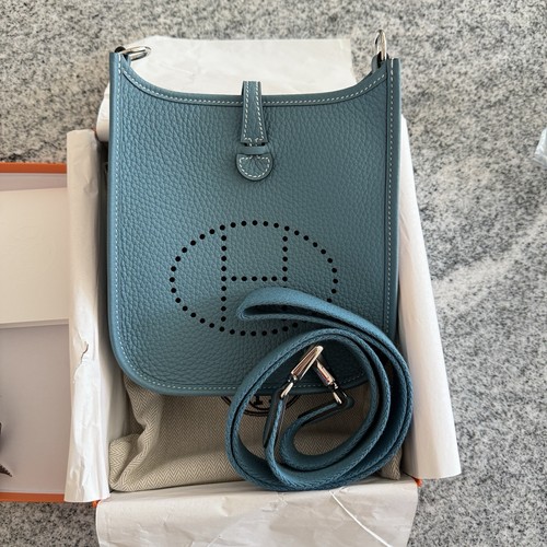 ☆BRAND NEW☆ HERMES Mini evelyne 16 tpm/ blue jean/ K