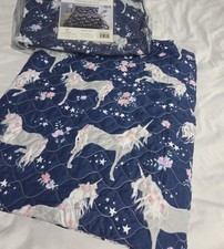 Unicorn Colorful Twin Quilt with Pillow Sham   
