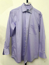 Club Room Performance Men's Solid Purple Dress Shirt M 15 1/2 32-33 Button