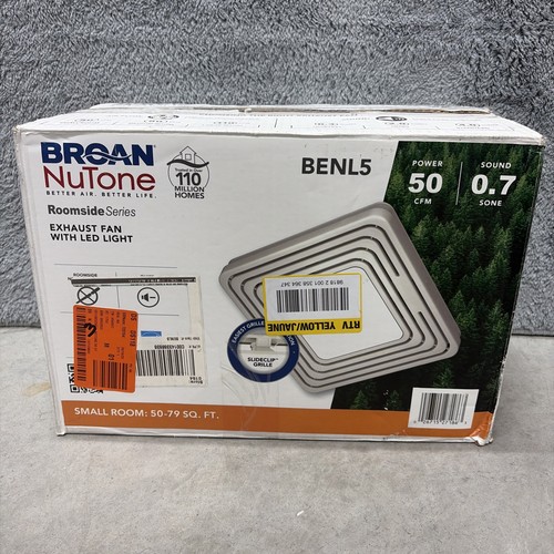 Broan NuTone BENL5 Bathroom Exhaust Fan LED Light -Used Missing EZDuct Connector