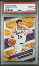 2023-24 Panini Spectra Austin Reaves #22 Gold /10 PSA 10 Lakers Color Match