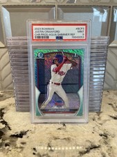 2023 Bowman Chrome 1st Aqua Shimmer Justin Crawford /125 PSA 9 Mint Phillies