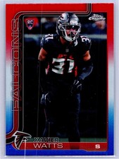 2025 Topps Chrome Xavier Watts Red White Blue Refractor RC #393 Falcons