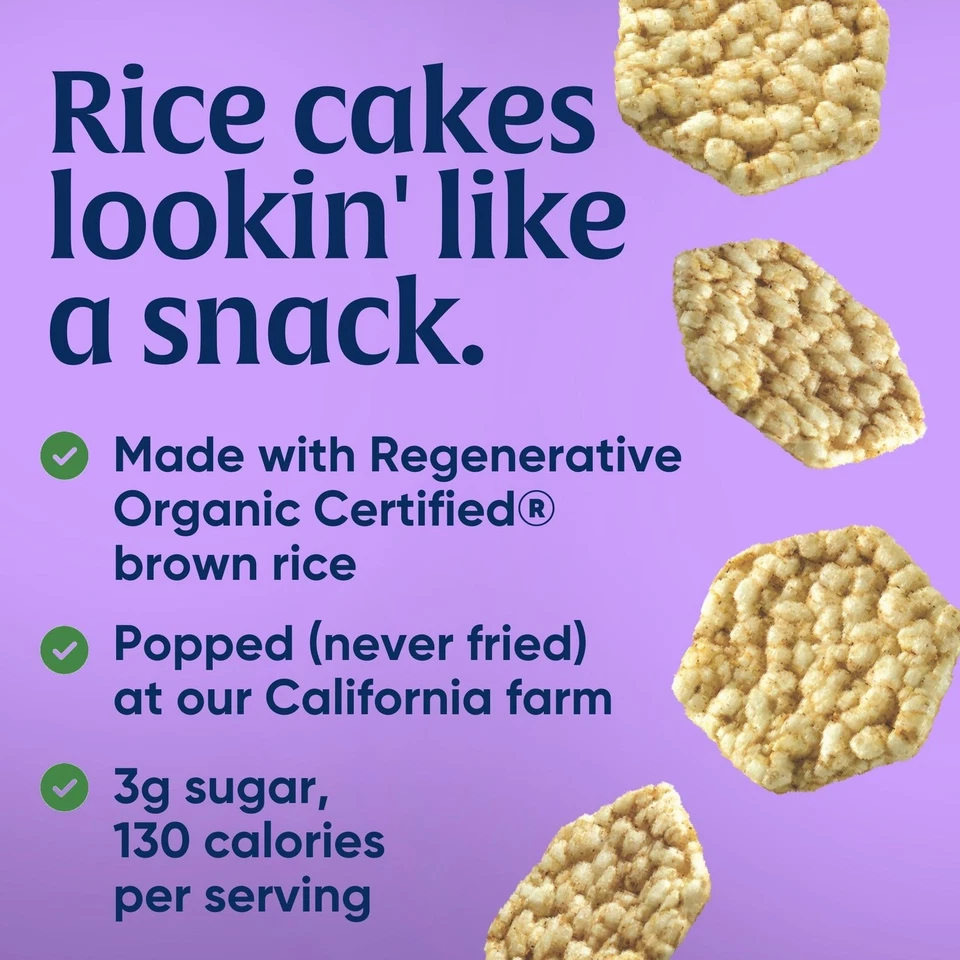 Organic Rice Cake Minis 5Oz Apples Cinnamon Gluten Free Snack 21G Whole Grains - Image 3 of 4