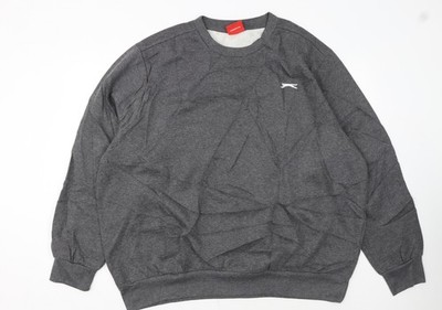 Slazenger Herren Grau 3XL Pullover Sweatshirt Rundhals Fleece