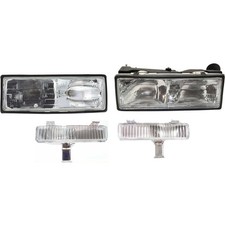Headlight Kit For 1987-1990 Chevrolet Caprice Left Right Mounts On Bumper 4pc