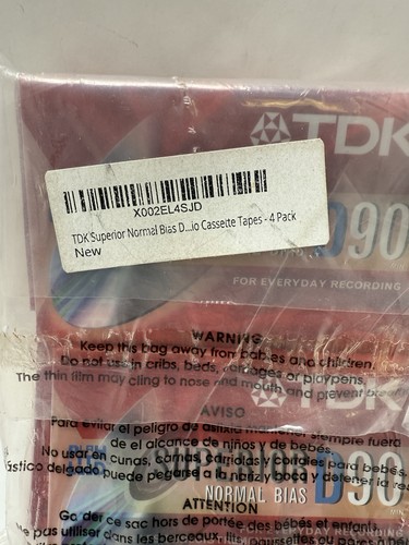 5 nastri audiocassette vuoti TDK D90 Superior Normal Bias 90 minuti nuovi sigillati - Foto 5 di 5