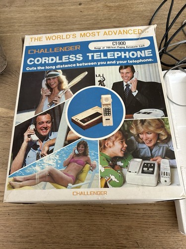 Ancien Téléphone Fixe Sans Fils Challenger Ct-900 Collection Téléphone Vintage - Zdjęcie 3 z 14