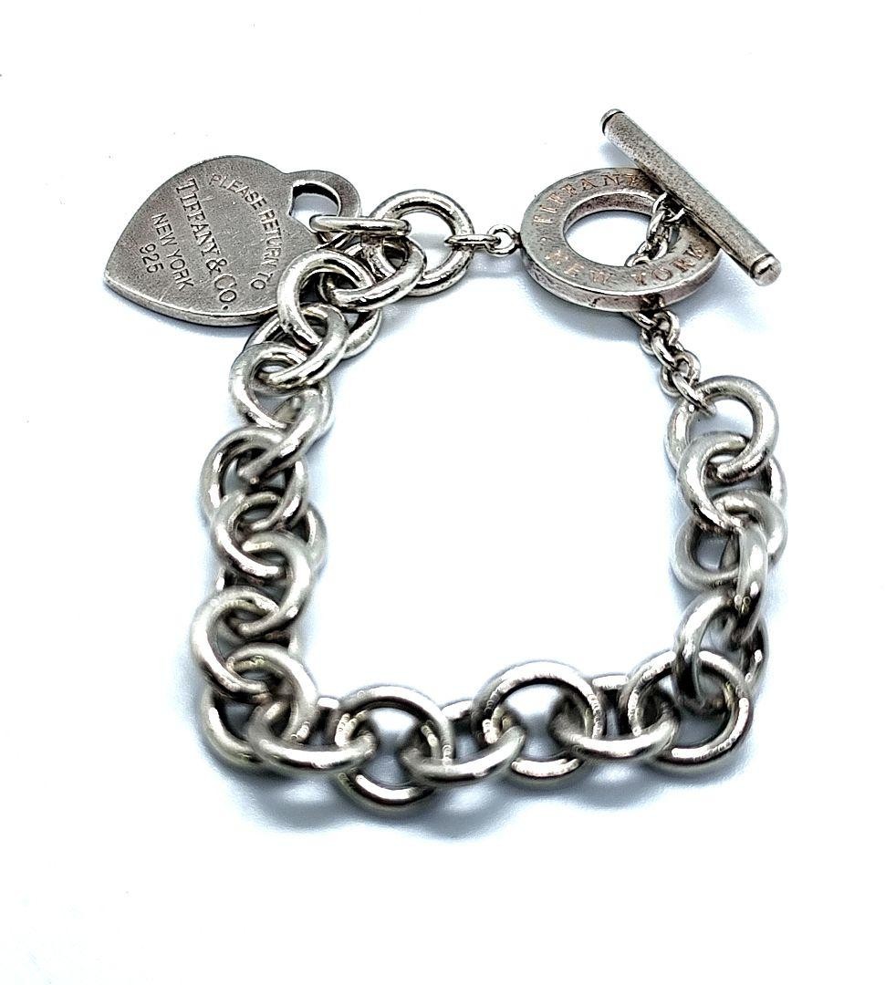 Tiffany Full Heart Tag Toggle Bracelet New Condition