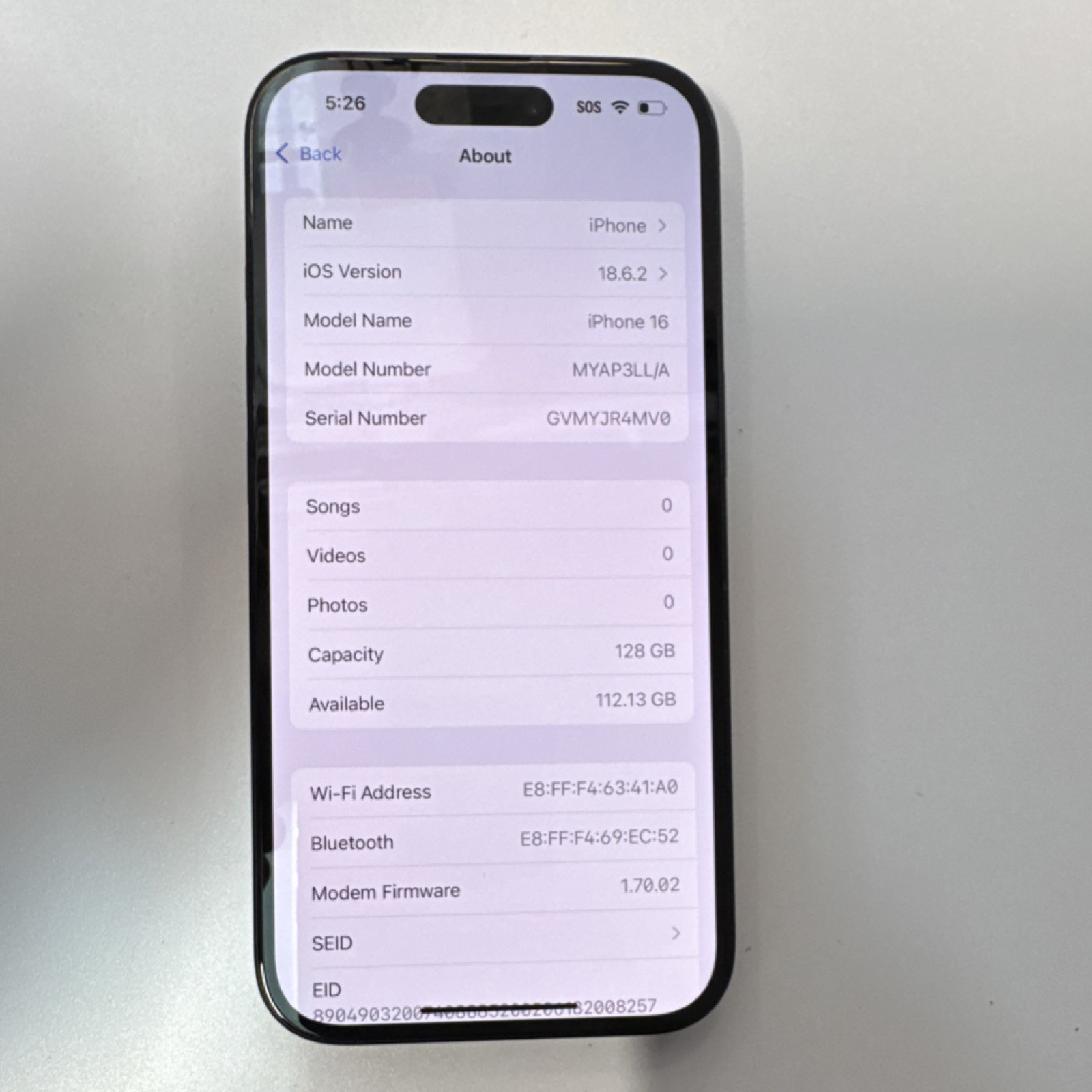 Apple iPhone 16 Black 128GB MYAP3LL- unlocked-excellent condition