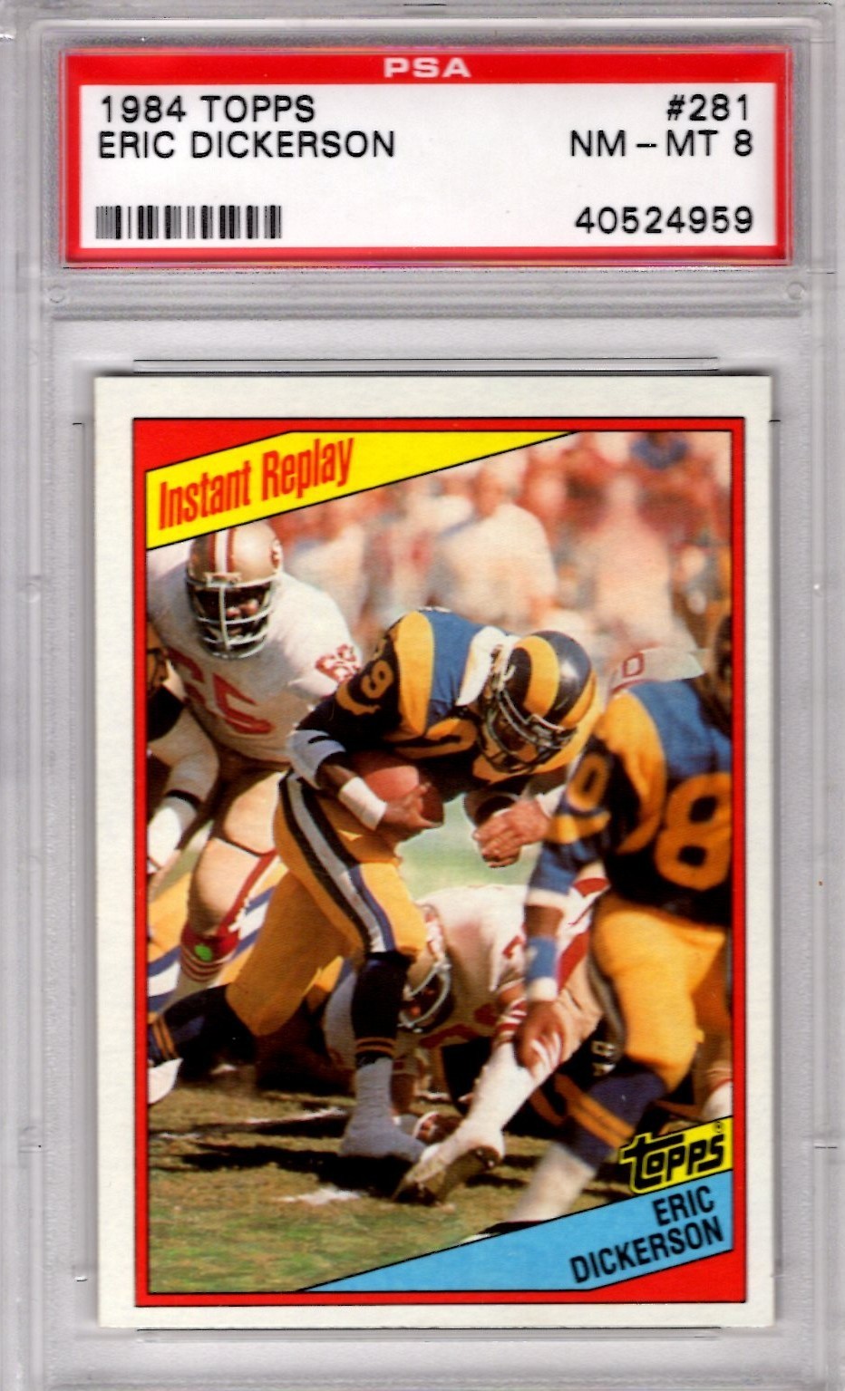 1984 Topps Eric Dickerson PSA 8 NM-Mt # 281 Instant Replay Rookie