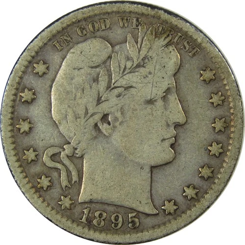 1895 S Barber Silver Quarter VG Very Good 25c Coin SKU:I25949