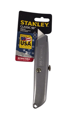 Stanley Utility Knife Retractable 10-099 Classic 99 6'' Steel 3 Heavy Duty Blades