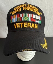 Desert Storm Iraqi Freedom Veteran Hat Cap Embroidered U.S Warriors Licensed