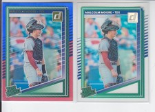 2 - 2025 Donruss MALCOLM MOORE Red Blue Foil + Clearly Acetate Rangers #124