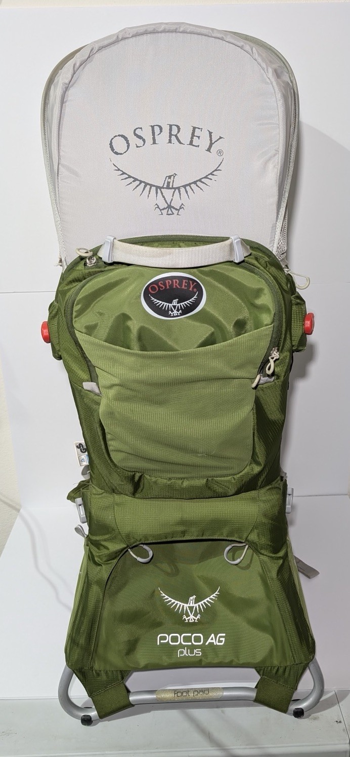 Osprey Poco AG Plus Baby Backpack Carrier Sun Rain Cover Tough Traveler Saddle