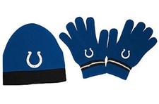 INDIANAPOLIS COLTS Reebok Cuffless Knit Hat  Glove Set SIZE 4 - 7 Young kids